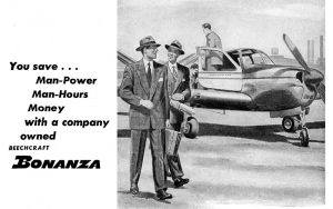 Advertisement for Beechcraft Bonanza May 1947.