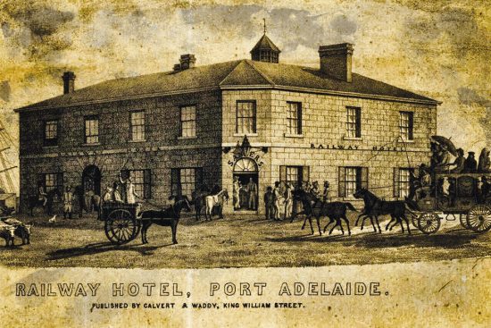 The Railway Hotel, Port Adelaide c.1850.